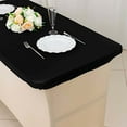 thumbnail image 6 of Balsa Circle 4 feet Black Fitted Spandex Rectangular Table Top Cover Wedding Catering Home Dining Party, 6 of 8