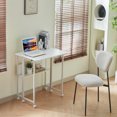 thumbnail image 4 of HiiKaa Small Folding Desk,Rolling Computer Desk Foldable with Shelf,31.5" Portable Writing Table on Wheels for Small Spaces,Home Office,Study,White, 4 of 8