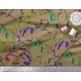 thumbnail image 3 of Soimoi Brown polyester Crepe Fabric Leaves Watercolor Decor Fabric Printed Yard 52 Inch Wide, 3 of 3