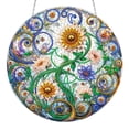 thumbnail image 2 of NEW HABIITS DIY Dotted Diamond Pendant, Diamond Art Painting Creative Design Round Home Decoration Pendant (Double-Sided Pattern, Single-Sided Dotted Diamond)-Flower, 2 of 11