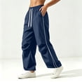 thumbnail image 4 of JOANKDMI Track Pants for Women with Side Stripe High Waisted Drawstring Loose Fit Casual Workout Running Trousers, 4 of 5