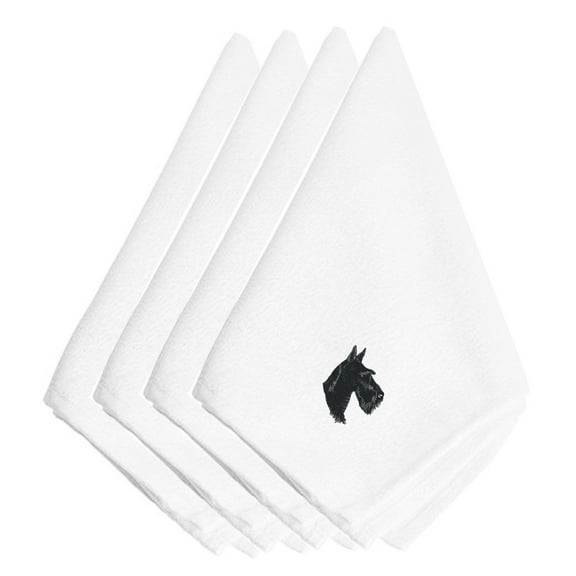 Scottie Scottish Terrier Embroidered Napkins Set of 4