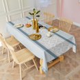 thumbnail image 4 of Blue Geometric Striped Pattern Rectangle Tablecloth 60"x120",Waterproof Polyester Rectangle Table Cloth, Wipeable Spillproof Polyester Tablecloth for Dining, Camping, Indoor and Outdoor, 4 of 6