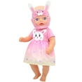 thumbnail image 3 of COSDOLL 14-16 inch Doll Skirts Pink Yellow Gradient Bunny Dresses, 2-piece Sets, 3 of 5