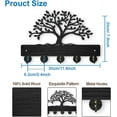 thumbnail image 2 of Tree of Life Coat Rack Wall Mount 11.8×7.9inch Lush Tree Key Holder for Wall Decorative Wood Black Key Rack Hanger 5 Alloy Hooks for Wall Art Decor Entryway Front Door Gift, 2 of 9