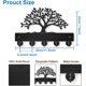 thumbnail image 2 of Perchero de pared con diseño de árbol de la vida, 30 x 20 cm, con forma de árbol exuberante, para colgar llaves, de madera, color negro, con 5 ganchos de aleación., 2 of 9