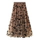 thumbnail image 1 of Falda de tul para mujer, elegante, vintage, con flores, corte A, falda midi con vuelo, 1 of 7