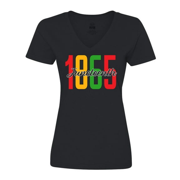 Inktastic 1865 Juneteenth Women's V-Neck T-Shirt