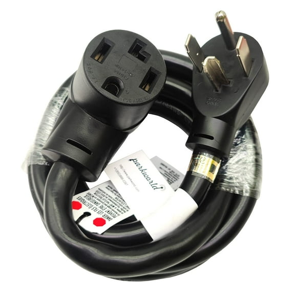 Parkworld 886467A Dryer 4 Prong 30A Extension Cord NEMA 14-30P to 14-30R, 30A, 250V, 7500W (10 Feet)