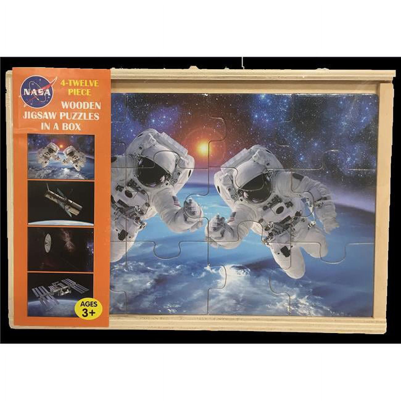 NASA 4-in-1 Wood Puzzle Box - 12 Piece