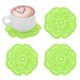 thumbnail image 1 of Paquete de 4 Posavasos de Ganchillo Hechos a Mano, Manteles Individuales Redondos de Algodón de 4 Pulgadas/10cm, Manteles de Encaje de Ganchillo Vintage [Verde Fluorescente], 1 of 1