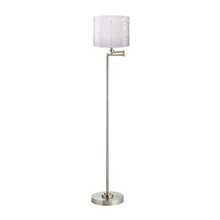 Swing Arm Floor Lamp With Silver Drum Shade Swing Arm Floor Lamp With Silver Drum