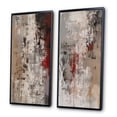 thumbnail image 3 of Designart "Fading Passion Retro Beige and Red Abstract" Abstract Painting Framed Wall Art Set Of 2 - Modern Red Frame Gallery Set For Office Decor, 3 of 6