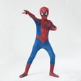 thumbnail image 3 of Role Play Bodysuit Jumpsuit Red and Blue Web Pattern Polyester Fabric for Halloween Party Stage Performance Comic Con for Boys and Girls Red 110, 3 of 3