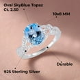 thumbnail image 4 of Promise Ring in 925 Sterling Silver November Birthstone Blue Topaz Jewelry for Women Wedding Engagement Birthday Christmas Gifts Size - 10, 4 of 12