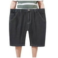 thumbnail image 2 of ZRGHAOYLQ Men's Summer Mid-waist Shorts Loose Wide Leg Sports Short Pants Summer Casual Shorts Plus Size Drawstring Elastic Waist Shorts with Pockets, 2 of 3