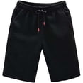 thumbnail image 3 of Mens Shorts Knee Length Summer Lightweight Breathable Elastic Waist Straight Leg Loose Beach Shorts with Pockets, 3 of 5