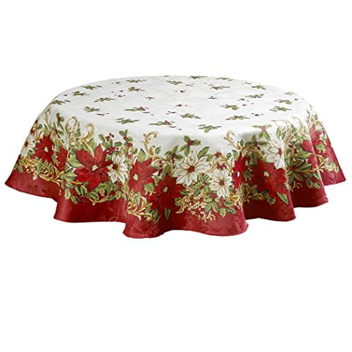 Violet Linen Decorative European Blossom Christmas Tablecloth