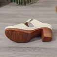 thumbnail image 5 of Modisza Women's Two Strap Heeled Sandals Open Toe Low Chunky Heels Slip on Slides Summer Dress Pumps Orthopedic Wedge Slide Shoes White 8.5, 5 of 7