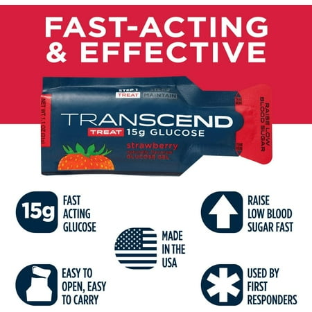 Transcend Strawberry Glucose Gels 12-Pack