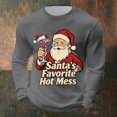 thumbnail image 2 of Christmas Shirts for Men Long Sleeve Casual Crewneck Waffle Shirt Funny Santa Claus Graphic Holiday Shirts, 2 of 4
