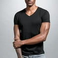 thumbnail image 4 of Man T Shirt Summer Hipster Low Cut V Neck Comfortable Short Sleeve Pullove, 4 of 9