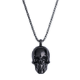 thumbnail image 3 of Collar Hombre Calavera de Acero Inoxidable LUCKMAN, Cadena con Dije, Modelo Troy negro UNITALLA, 3 of 6