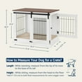 thumbnail image 4 of beeNbkks Dog Crate Furniture with Sliding Barn Door Medium 26.5''H x 31.6''W x 23.9''D - White + Walnut, 4 of 6