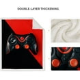 thumbnail image 3 of Video Game Throw Blanket - Super Soft Cozy Red Black Game Controller Print Sherpa Blankets for Boys Teens Birthday Decor Bed Sofa Couch Bedroom Bedding 50"x60", 3 of 6