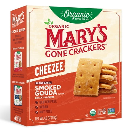 Mary’s Gone Crackers Cheezee Organic, Vegan Smoked Gouda Crackers, 4 oz