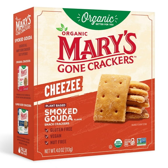 Mary’s Gone Crackers Cheezee Organic, Vegan Smoked Gouda Crackers, 4 oz