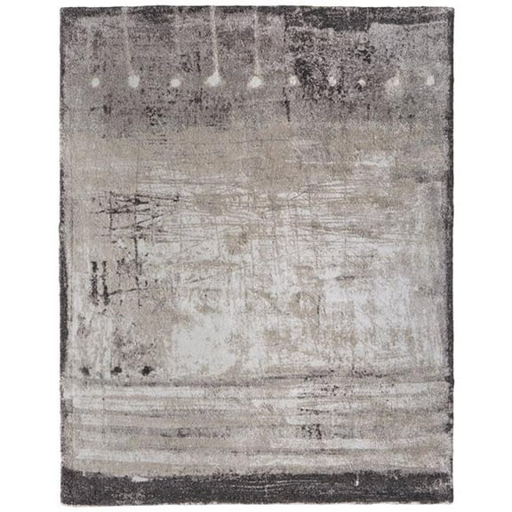 HomeRoots 617098 7 x 10 ft. Gray, Ivory & Taupe Abstract Distressed Rectangle Area Rug