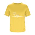 thumbnail image 4 of Zylanna Men's T-Shirts Tee, Cross Print Summer Short Sleeve Crew Neck Fashion Tops for Mens Yellow, 4 of 5