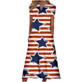 thumbnail image 2 of Robes pour Femmes Été 2024, Robes Décontractées à Manches Courtes Imprimées, Col en V, Jour de l'Indépendance, 50 % de Réduction!, 2 of 5