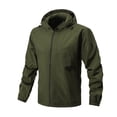 thumbnail image 1 of Waterproof Hooded Jacket for Men, Color-Blocked Design with Detachable Hat, Windproof Breathable Polyester, Long Sleeve Outdoor Mountaineering Jacket, 1 of 2