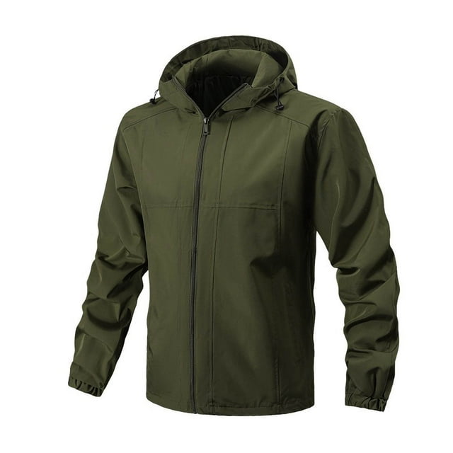 LOVZFMLL Vestes pour Hommes à Capuche Détachable à Blocs de Couleur Veste Extérieure Imperméable à Manches Longues Décontractée