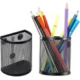 thumbnail image 2 of 3 Pcs Magnetic Mesh Organizers, Pen Holder Storage Baskets for Storage Pen Pencil Marker School Office Accessories (Black), 2 of 5