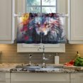 thumbnail image 4 of GZHJMY Wolf Half Window Tier Curtains 24 Inch Blackout Thermal Insulating Kitchen Linen Tier Curtains for Kitchen,Bathroom,Cafe, 4 of 7