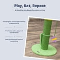 thumbnail image 3 of TRIXIE Lillian 22 Inch Jute Cat Scratching Post, Whimsical Cat Tree with Dangling Toy, Green/Yellow, 3 of 7