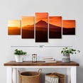 thumbnail image 2 of Elephant Stock Mount Hood Sunrise Wall Art - Horizontal Multi Panel Canvas - 5 Pieceliving Room Wall Decor - Photography Wellness Multi Panel - Orange And Purple Decor - 36" x 15", 2 of 4