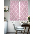 thumbnail image 4 of Pink Morocco Sheer Curtains 72 Inch Length 2 Panels for Living Room, Moroccan Boho Ethnic Abstract Grid Art Voile Kitchen Curtain Set, Luxury Privacy Drapes Window Treatment for Bedroom, 4 of 7