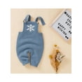 thumbnail image 2 of Bagilaanoe Newborn Baby Girl Boys Knitted Jumpsuit Snowflake Letters Print Sleeveless Bodysuit Overalls 3M 6M 9M 12M 18M Infant Ribbed One Piece Romper, 2 of 9