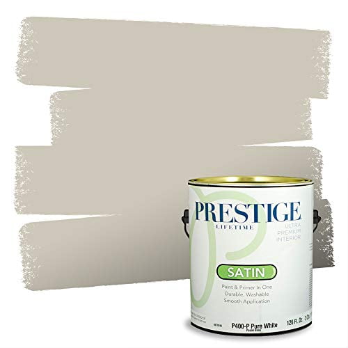Prestige Paints Interior Paint And Primer In One 1 Gallon Satin Comparable Match Of Benjamin Moore Revere Pewter Walmart Com Walmart Com