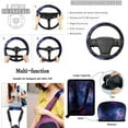thumbnail image 5 of Jeiento Galaxy Sky Car Seat Covers Set 15 PCS Car Front Rear Seat Cover Steering Wheel Cover Seat Belt Covers Trash Bin Air Vent Storage Bag Rear View Mirror Cover Coasters Keychain Universal Fit, 5 of 7
