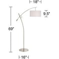 thumbnail image 4 of Possini Euro Design Modern Standing Arc Floor Lamp Adjustable Boom Arm 69" Tall Brushed Nickel Off White Linen Fabric Drum Shade Decor for Living Room Reading House Bedroom Home, 4 of 8