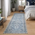 thumbnail image 3 of Bloom Rugs Washable Non-Slip 10 ft Runner - Navy Blue Traditional Oriental Runner for Entryway, Hallway, Bathroom, and Kitchen - Exact size: 2'6" x 10', 3 of 10