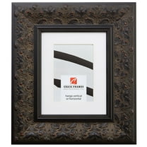 Craig Frames Borromini, 5x7 inch Black Walnut Picture Frame Matted for a 4x6 Photo
