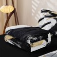 thumbnail image 6 of Homewish Gold Black Gradient Zipper Full Size Comforter Sets with Fitted Sheet and 2 Pillowcases,Modern Artwork Zipper Bedding Set,Black Reversible,4pcs, 6 of 8