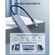 Duomigo 7-in-1 USB C hub Type-c hub4K/30Hz HDTV PD 100W USB3.0*3 SD/TF Card Reader Adapter MacBook Pro/Air Mac laptops More Port