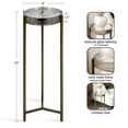 thumbnail image 5 of Kate and Laurel Aguilar Modern Drink Table, 9 x 9 x 23, Brass with Clear Glass, Detailed Glass Accent Table for Small Spaces, 5 of 8